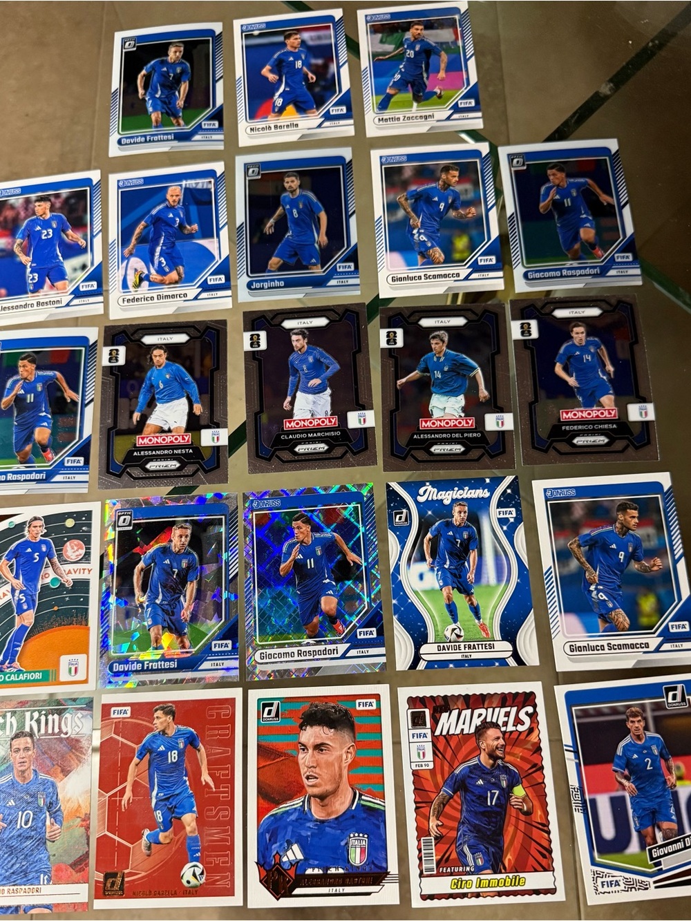 23 Italy National Team soccer card lot FIFA World Cup Monopoly